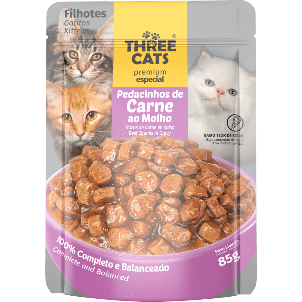 THREE CATS SALSA FILH CARNE 85 GS
